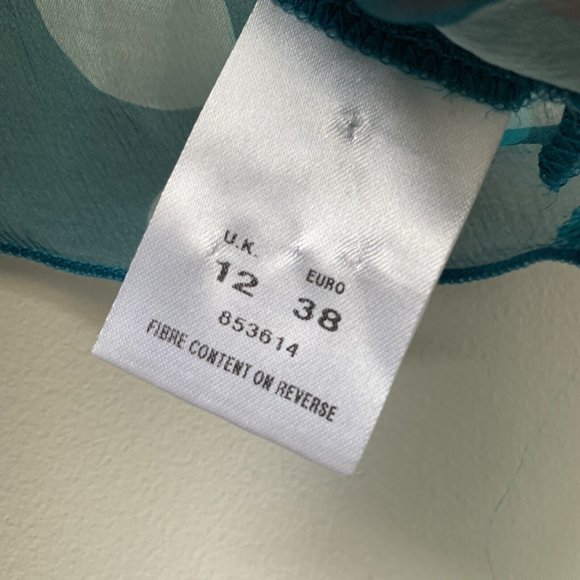 Y2K Silk Midi Dress Fits UK 12 Bias Cut Sleeveless Party With Cover Up Teal Spot - Picture 5 of 12